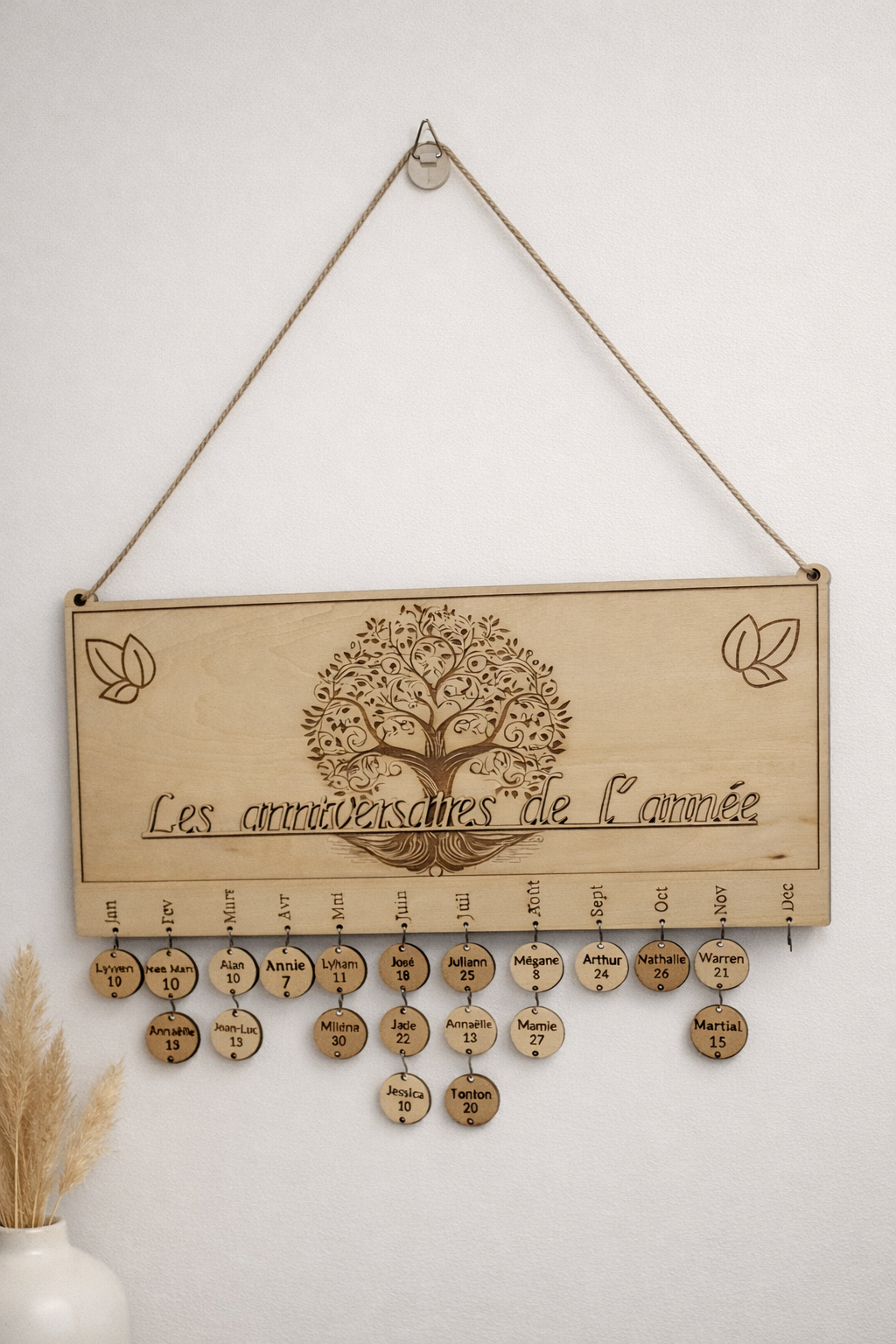 Les anniversaires de l'année à personnaliser